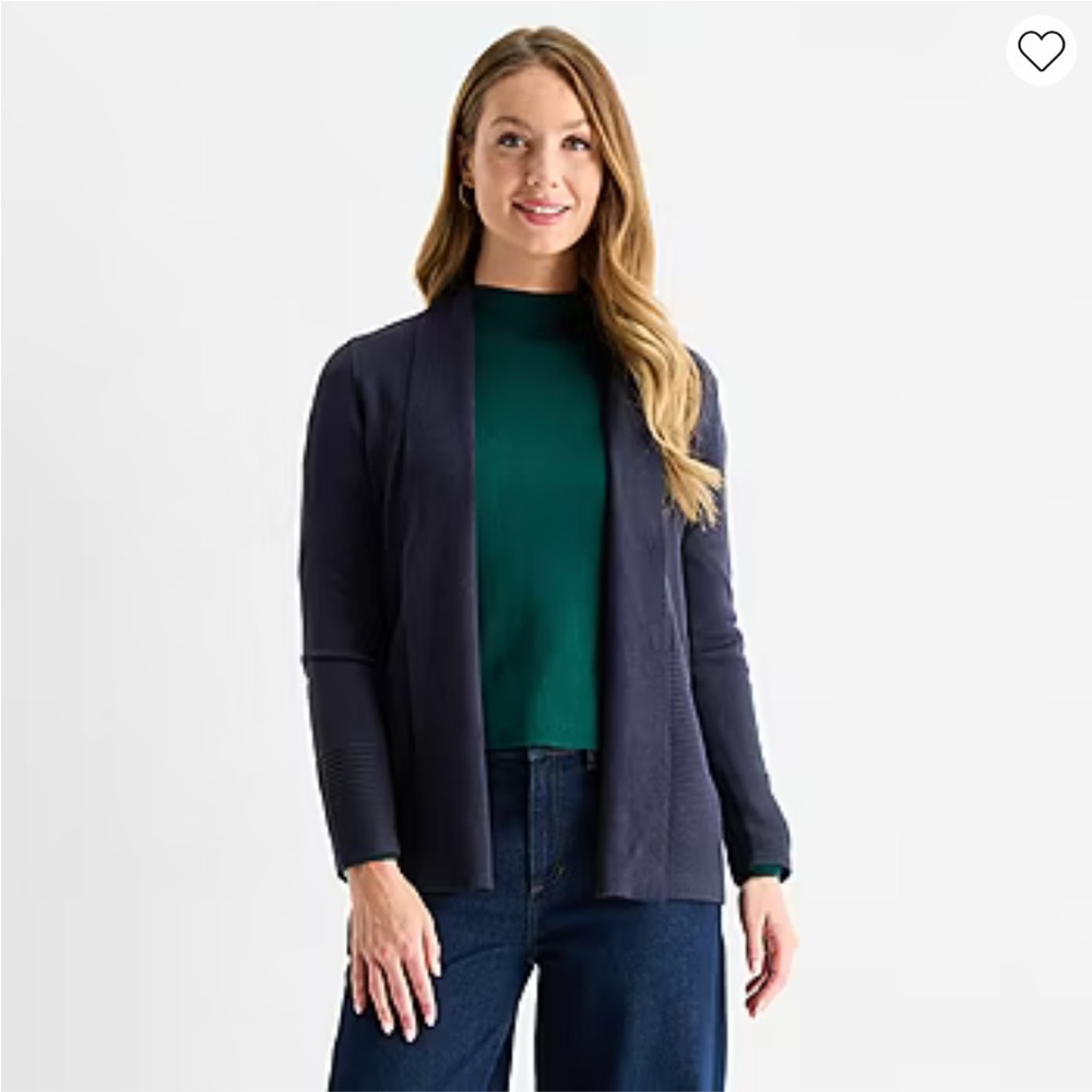 Navy Long Sleeve Cardigan, Storm 2X